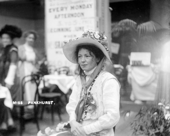 Christabel Pankhurst at the women's exhibition, 1909