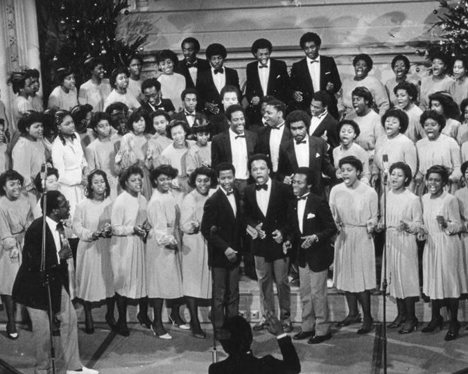 London Community Gospel Choir in one of their first concert performances in 1983, with Lawrence Johnson conducting. (Courtesy: LCGC Archive)