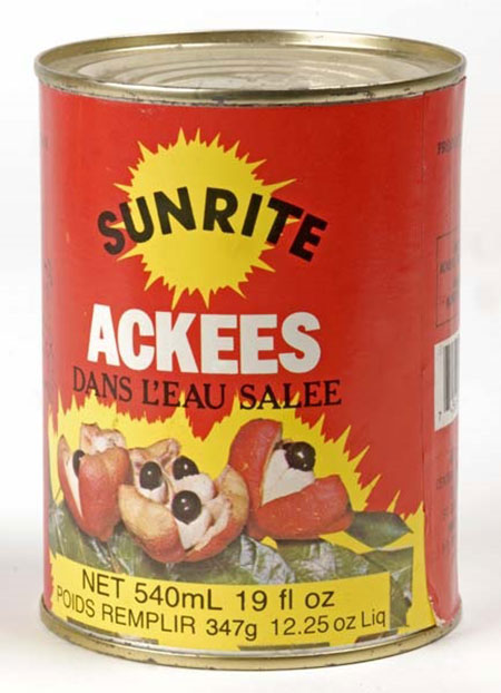 Tin of 'Sunrite Ackees', 1991-94. ID number SC355/92