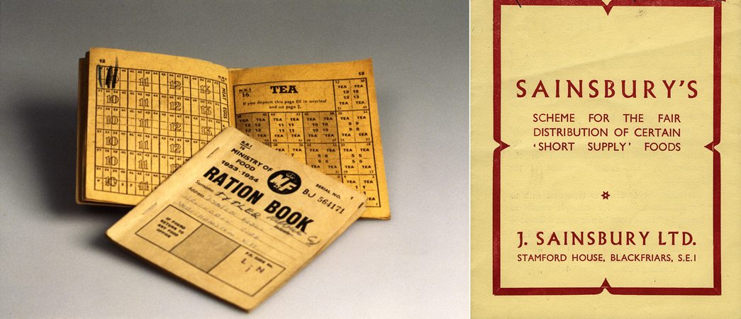 Of rationing and fair-share schemes
(left) A WWII ration book, 1953–54; and a leaflet on the Sainsbury's scheme for the fair distribution of certain short supply foods, 1940s–50s. (ID nos: SA/WAR/2/IMA/1/5; SA/WAR/2/2/1)
